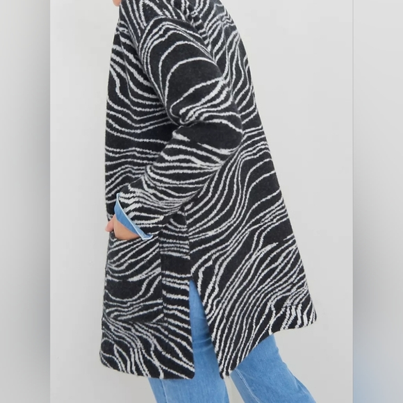 $198 NWT MAEVE Anthropologie Lambs Wool Knit Coat Cardigan S/M Oversized Thick - Picture 3 of 14